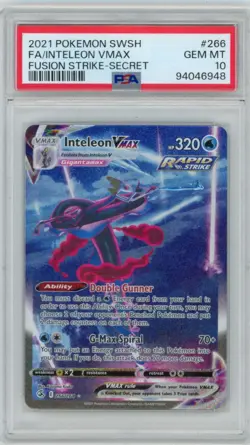 2021 Pokemon Fusion Strike FA/Inteleon VMAX 266/264 Secret PSA 10 - Image 1