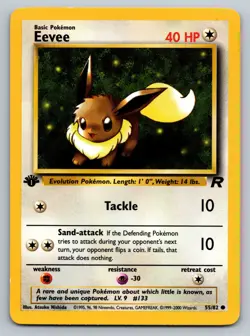 Pokemon TCG Team Rocket First Edition Eevee #55/82 LP Vintage - Image 1