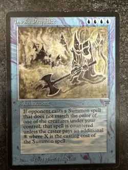 MTG “Invoke” “Prejudice” Legends Rare Magic The Gathering Banned Card See Photos - Image 1