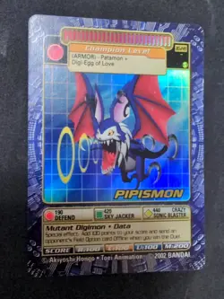 Pipismon BO-249 2002 Holocaust Foil Vintage Digimon Card - Image 1