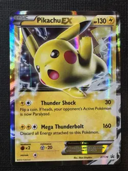 Pokemon TCG Pikachu EX XY174 Promo Holo Card LP+ Condition - Image 1