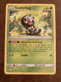 Scatterbug 5/131 Basic Common Forbidden Light Pokemon Card - Image 1