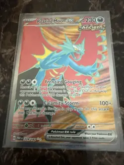 Pokemon TCG Roaring Moon EX Full Art Holo Ultra Rare Card 229/182 Paradox Rift - Image 1