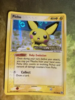 Pokemon TCG EX Emerald Pichu Stamped Reverse Holo Card 59/106 (2005) - Image 1