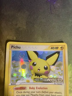 Pokemon TCG EX Emerald Pichu Stamped Reverse Holo Card 59/106 (2005) - Image 2