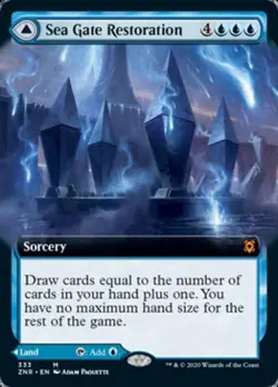 MTG English Extended Art Sea Gate Restoration / Sea Gate, Reborn NM Foil - Image 1