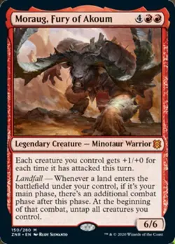 MTG English Moraug, Fury of Akoum NM Foil Zendikar Rising - Image 1