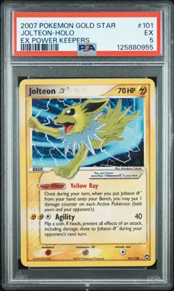 2007 POKEMON EX POWER KEEPERS GOLD STAR #101 JOLTEON-HOLO PSA 5 - Image 1