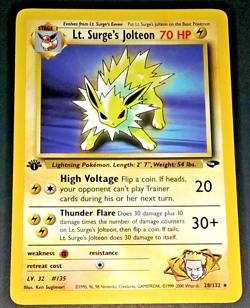 1ST EDITION LT. SURGE'S JOLTEON #28/132 - POKEMON GYM CHALLENGE - NON HOLO (NM) - Image 4