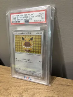 Pokemon Poncho Wearing Eevee Jolteon 138/SM-P PSA 10 Japanese Campaign Promo - Image 3