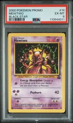 Mewtwo Black Star 14/53 PSA 6 Wotc Promo Card EX-MT #14 - Image 1