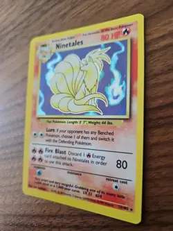 Pokemon TCG Ninetales Flame Base Set Card 12/102 Holographic Rare, 1999 WOTC - Image 2