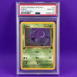 PSA 10 Zubat 70 1st Edition 2000 Team Rocket Pokemon Graded Card WOTC CGC MINT - Image 1