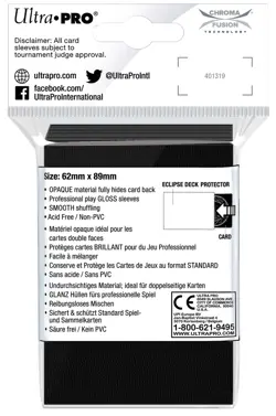 60 ULTRA PRO ECLIPSE JET BLACK SMALL PRO-GLOSS DECK PROTECTOR Card Sleeves - Image 2