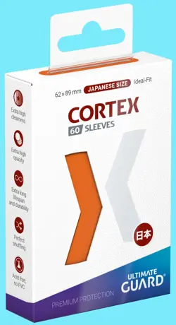 60 ULTIMATE GUARD CORTEX GLOSS ORANGE JAPANESE SIZE Card Sleeves Deck Protectors - Image 1