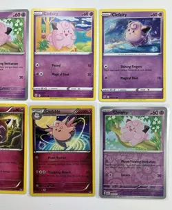 8 Lot Of Clefairy Clefable Pokemon Card Collection Reverse Holo Fairy Psychic - Image 3
