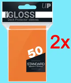 100 ULTRA PRO STANDARD SIZE GLOSS ORANGE DECK PROTECTOR Card Sleeves mtg ccg tcg - Image 1