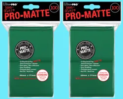 200 ULTRA PRO STANDARD SIZE GREEN PRO-MATTE DECK PROTECTORS Card Sleeves ccg mtg - Image 1