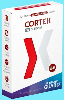 60 ULTIMATE GUARD RED JAPANESE SIZE CORTEX GLOSS Card SLEEVES Deck Protector tcg - Image 1