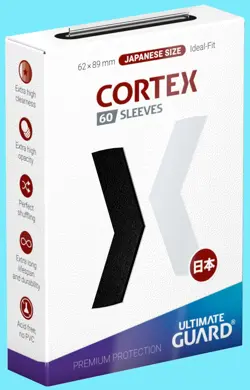 60 ULTIMATE GUARD BLACK JAPANESE CORTEX GLOSS Card SLEEVES Deck Protector tcg - Image 1