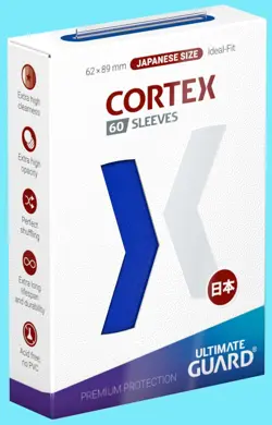 60 ULTIMATE GUARD BLUE JAPANESE SIZE CORTEX GLOSS Card SLEEVES Deck Protector - Image 1