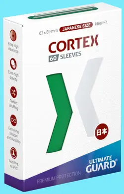 60 ULTIMATE GUARD GREEN JAPANESE SIZE CORTEX GLOSS Card SLEEVES Deck Protector - Image 1