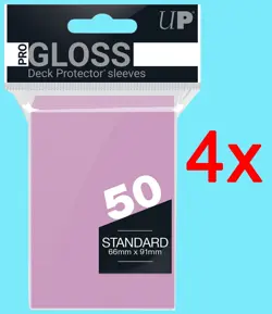 200 ULTRA PRO GLOSS PINK STANDARD Card Sleeves Deck Protectors mtg ccg tcg - Image 1