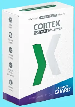 100 ULTIMATE GUARD CORTEX GREEN MATTE STANDARD SIZE Card SLEEVES Deck Protector - Image 1