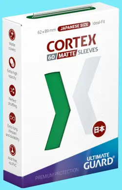60 ULTIMATE GUARD CORTEX MATTE GREEN JAPANESE Card SLEEVES Deck Protector Small - Image 1