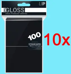 1000 ULTRA PRO BLACK DECK PROTECTOR Card Sleeves Standard Game mtg ccg pokemon - Image 1