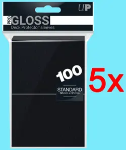 500 ULTRA PRO Gloss BLACK DECK PROTECTOR Card Sleeves Standard Game mtg ccg - Image 1