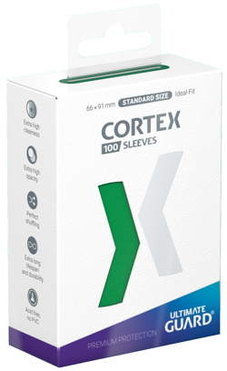 100 ULTIMATE GUARD CORTEX GREEN GLOSS STANDARD SIZE Card SLEEVES Deck Protector - Image 1