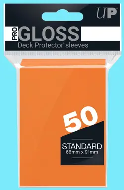 50 ULTRA PRO GLOSS ORANGE STANDARD SIZE DECK PROTECTOR Card Sleeves mtg ccg tcg - Image 1