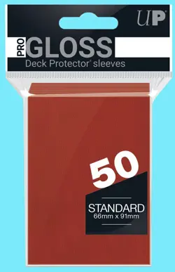 50 ULTRA PRO GLOSS RED STANDARD SIZE DECK PROTECTOR Card Sleeves mtg ccg tcg - Image 1