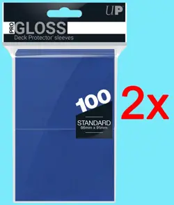 200 Ultra Pro Blue Gloss Deck Protector Standard Size Card Sleeves pokemon ccg - Image 1