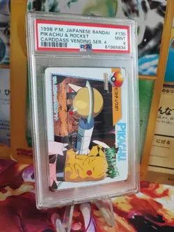 Pokemon Card Carddass Vending 130 Team Rocket & Pikachu Japanese PSA 9 Mint - Image 1