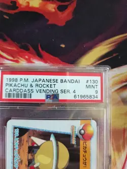 Pokemon Card Carddass Vending 130 Team Rocket & Pikachu Japanese PSA 9 Mint - Image 4