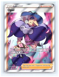 💥 Pokemon TCG Opal Trainer Holo Full Art Card Supporter Vivid Voltage 184/185 - Image 1