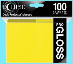 100 ULTRA PRO ECLIPSE GLOSS LEMON YELLOW DECK PROTECTORS Standard Card Sleeves - Image 1