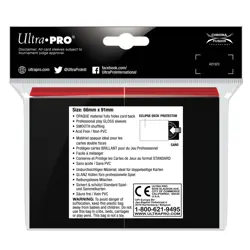 100 ULTRA PRO ECLIPSE GLOSS APPLE RED DECK PROTECTORS Standard Card Sleeves ccg - Image 3