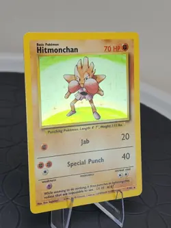 Pokemon Hitmonchan Base Set Holo Rare Trading Card 7/130 Excellent Condition - Image 2