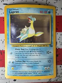 Lapras 10/62 Fossil Holo 1999 Pokemon Card Lp+nm - Image 1