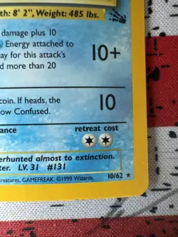 Lapras 10/62 Fossil Holo 1999 Pokemon Card Lp+nm - Image 4