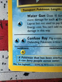 Lapras 10/62 Fossil Holo 1999 Pokemon Card Lp+nm - Image 5