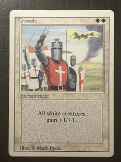 MTG Crusade Revised Edition Regular Rare - BANNED card Heavy Play - Image 1