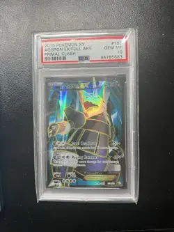 Pokemon XY Primal Clash Aggron EX Full Art Holo Rare Card PSA 10 153/160 - Image 1