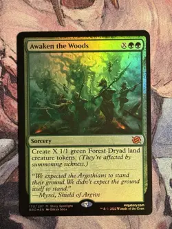 MTG Magic the Gathering Awaken the Woods (170/416) The Brothers' War NM FOIL - Image 1