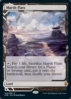 MTG English Marsh Flats NM Normal Zendikar Rising Expeditions - Image 1