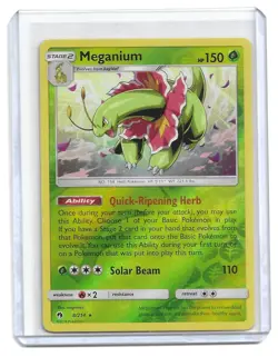 2018 Pokemon - Sun & Moon: Lost Thunder Meganium #8/214Reverse Holo - Image 1