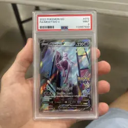 2022 POKEMON GO #072 FULL ART/MEWTWO V PSA 9 - Image 1